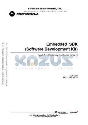 SDK135 datasheet - Embedded SDK (Software Development Kit)