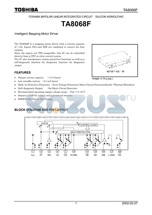 TA8068F datasheet - Intelligent Stepping Motor Driver