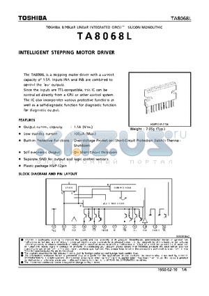 TA8068L datasheet - INTELLIGENT STEPPING MOTOR DRIVER