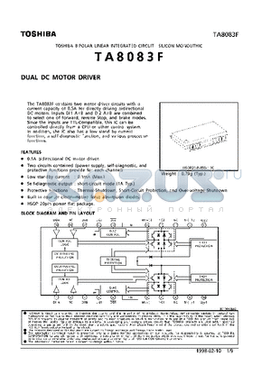 TA8083F datasheet - DUAL DC MOTOR DRIVER