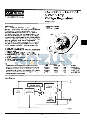 UA7805A datasheet - 5-Volt 5-Amp Voltage Regulators