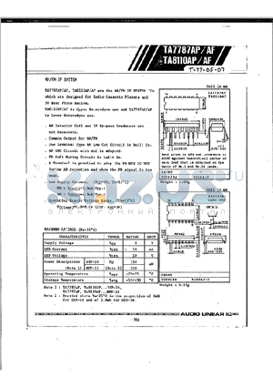 TA8110AP datasheet - AUDIO LINEAR IC