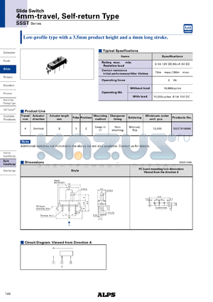 SSST010500 datasheet - Slide Switch