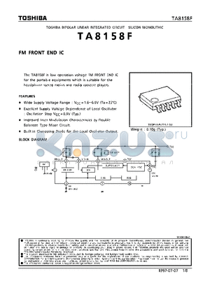 TA8158F datasheet - FM FRONT END IC