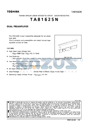 TA8162SN datasheet - DUAL  PREAMPLIFIER