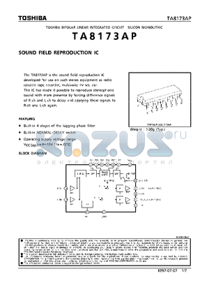 TA8173 datasheet - SOUND FIELD REPRODUCTION IC