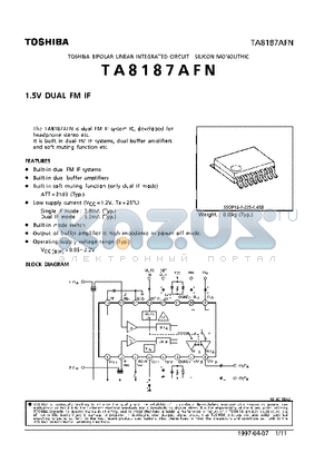 TA8187AFN datasheet - 1.5V DUAL FM IF