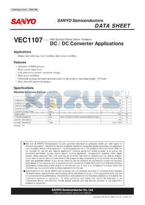 VEC1107 datasheet - DC / DC Converter Applications