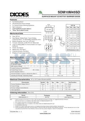 SDM10M45SD_1 datasheet - SURFACE MOUNT SCHOTTKY BARRIER DIODE