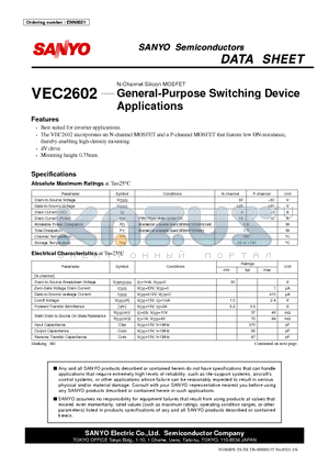 VEC2602 datasheet - General-Purpose Switching Device Applications