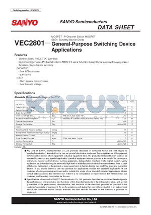 VEC2801 datasheet - General-Purpose Switching Device Applications