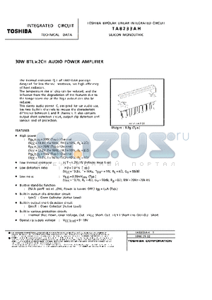 TA8233AH datasheet - 30W BTL x 2CH AUDIO POWER AMPLIFIER