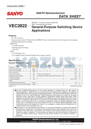 VEC2822 datasheet - General-Purpose Switching Device Applications