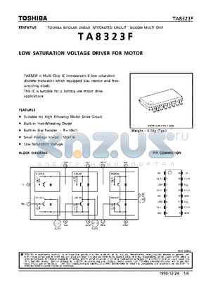 TA8323F datasheet - LOW SATURATION VOLTAGE DRIVER FOR MOTOR