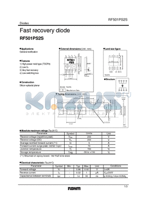 RF501PS2S datasheet - Fast recovery diode