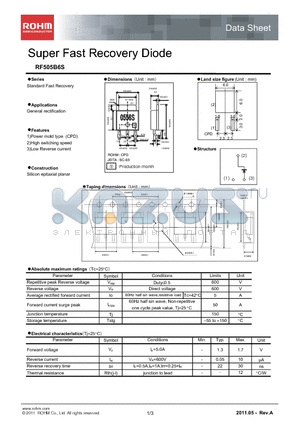 RF505B6S_11 datasheet - Super Fast Recovery Diode