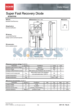 RF505TF6S_11 datasheet - Super Fast Recovery Diode