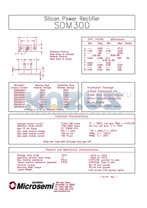 SDM30006 datasheet - SILICON POWER RECTIFIER