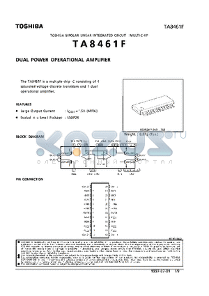 TA8461F datasheet - DUAL POWER OPERATIONAL AMPLIFIER