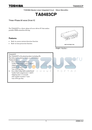 TA8483CP_06 datasheet - Three−Phase All wave Driver IC