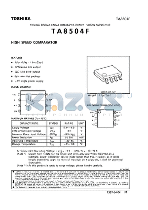 TA8504 datasheet - HIGH SPEED COMPARATOR