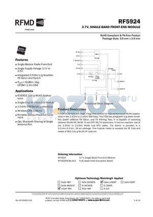 RF5924_1 datasheet - 3.7V, SINGLE-BAND FRONT-END MODULE