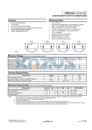 SDMG0340LS-7-F datasheet - SURFACE MOUNT SCHOTTKY BARRIER DIODE