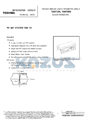 TA8712N datasheet - PIF QIF SYSTEM FOR TV