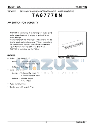 TA8777BN datasheet - AV SWITCH FOR COLOR TV