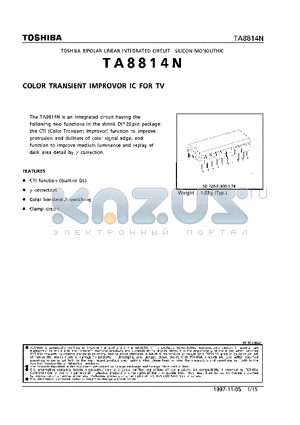 TA8814N datasheet - COLOR TRANSIENT IMPROVOR IC FOR TV