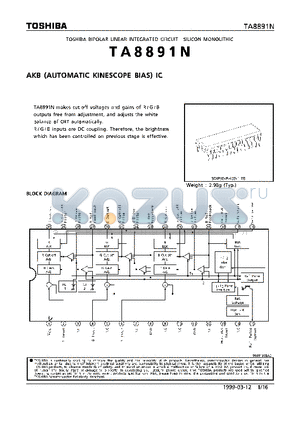 TA8891N datasheet - AKB (AUTOMATIC DINESCOPE BIAS) IC