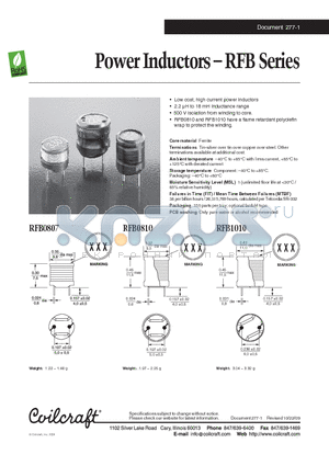 RFB0807-151L datasheet - Power Inductors