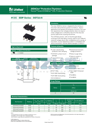 SDP0180T023G5RP datasheet - Teccor^ brand SIDACtor^ DSL Protection Devices