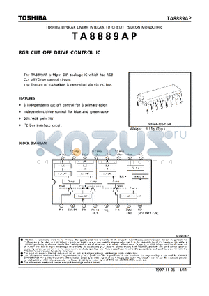 TA8889AP datasheet - RGB CUT OFF DRIVE CONTROL IC