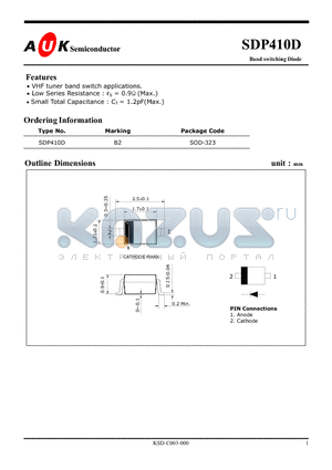 SDP410D datasheet - Band switching Diode