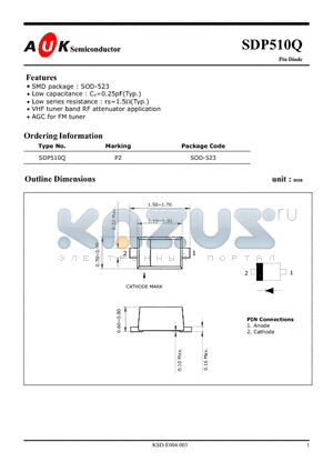 SDP510Q datasheet - Pin Diode