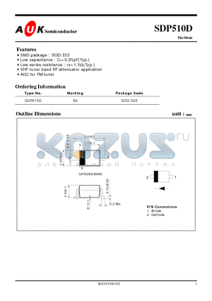 SDP510D datasheet - Pin Diode