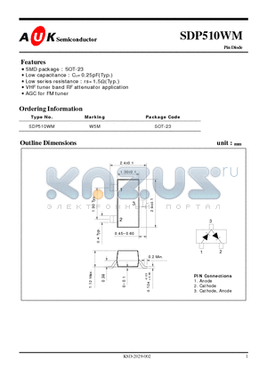 SDP510WM datasheet - Pin Diode