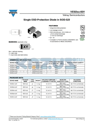 VESD03-02V datasheet - Single ESD-Protection Diode in SOD-523