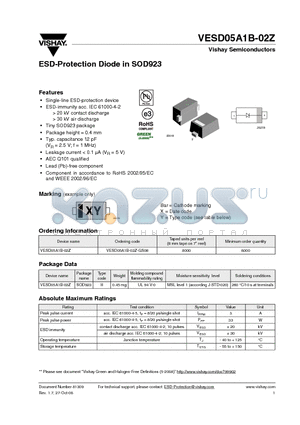 VESD05A1B-02Z datasheet - ESD-Protection Diode in SOD923