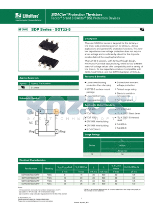 SDP0120T023G5RP datasheet - Teccor^ brand SIDACtor^ DSL Protection Devices