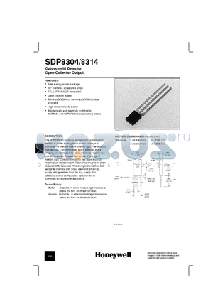 SDP8314 datasheet - Optoschmitt Detector Open-Collector Output