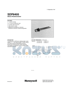 SDP8405 datasheet - Silicon Phototransistor