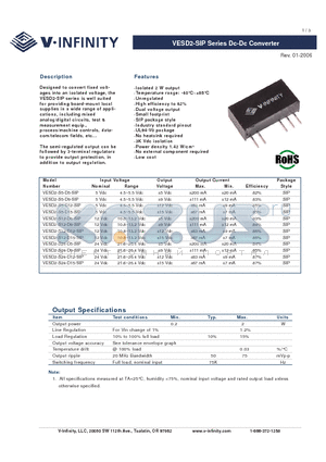 VESD2-S12-D12-SIP datasheet - Dc-Dc Converter