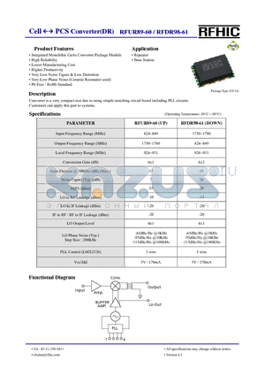 RFDR98-61 datasheet - Cell PCS Converter(DR)