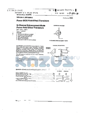 RFH30N15 datasheet - POWER MOS FIELD EFFECT TRANSISTORS