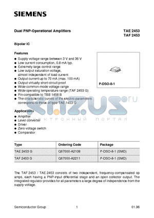 TAF2453G datasheet - Dual PNP-Operational Amplifiers