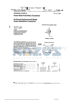 RFK35N08 datasheet - POWER MOS FIELD - EFFECT TRANSISTORS, N - CHANNEL ENHANCEMENT - MODE POWER FIELD - EFFECT TRANSISTORS