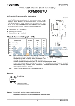 RFM00U7U datasheet - VHF- and UHF-band Amplifier Applications