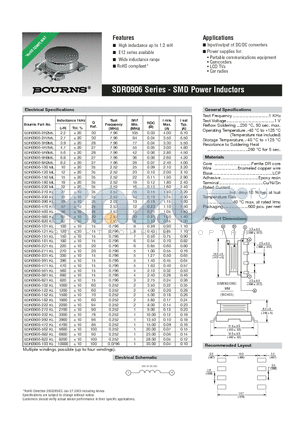 SDR0906-151KL datasheet - SMD Power Inductors